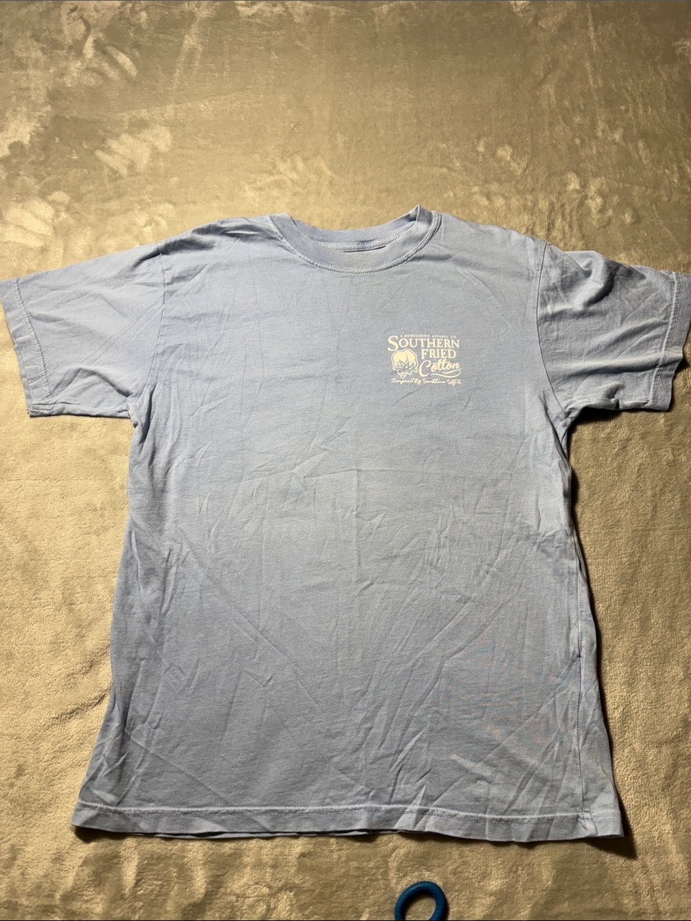 Southern Fried Cotton Girls Sky Blue Short Sleeve Logo Tee‎
